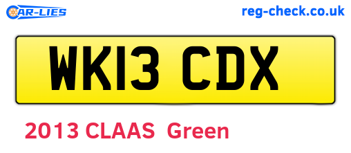 WK13CDX are the vehicle registration plates.