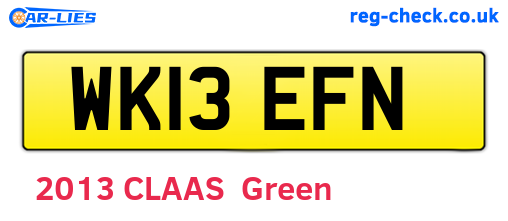 WK13EFN are the vehicle registration plates.