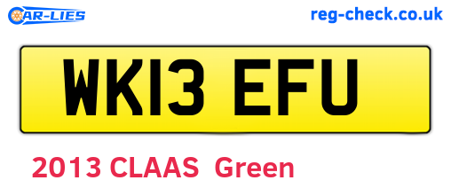 WK13EFU are the vehicle registration plates.