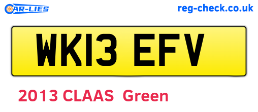 WK13EFV are the vehicle registration plates.