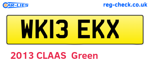 WK13EKX are the vehicle registration plates.