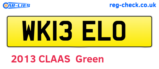 WK13ELO are the vehicle registration plates.