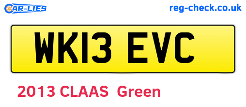 WK13EVC are the vehicle registration plates.