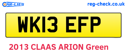 WK13EFP are the vehicle registration plates.