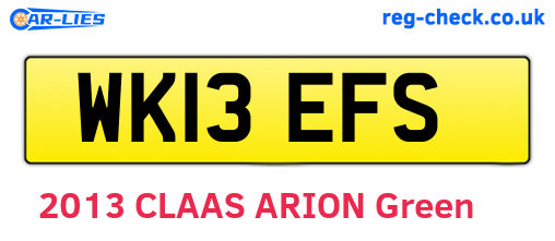 WK13EFS are the vehicle registration plates.