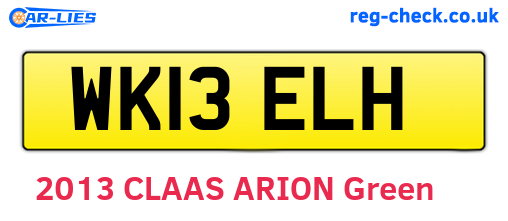 WK13ELH are the vehicle registration plates.