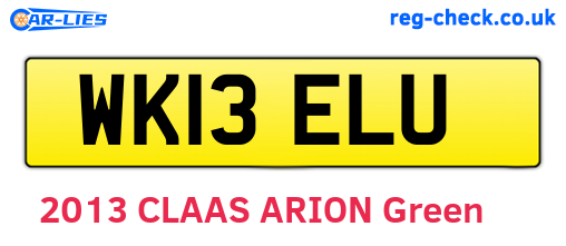 WK13ELU are the vehicle registration plates.