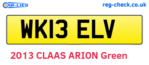 WK13ELV are the vehicle registration plates.