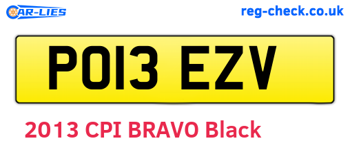 PO13EZV are the vehicle registration plates.