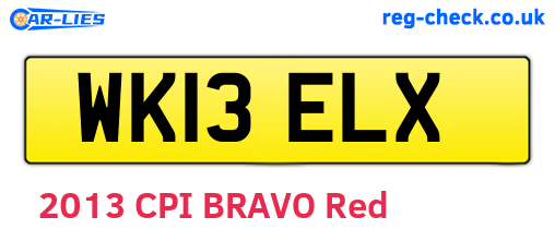 WK13ELX are the vehicle registration plates.