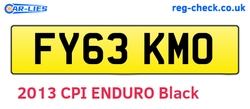 FY63KMO are the vehicle registration plates.
