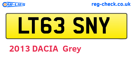 LT63SNY are the vehicle registration plates.