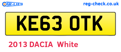 KE63OTK are the vehicle registration plates.