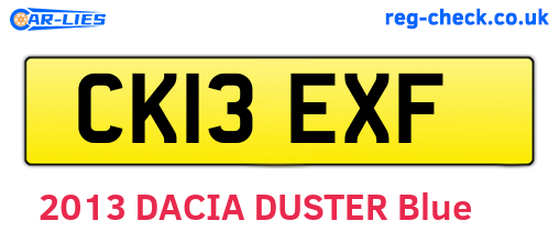 CK13EXF are the vehicle registration plates.