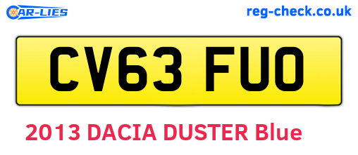 CV63FUO are the vehicle registration plates.