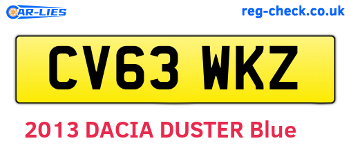 CV63WKZ are the vehicle registration plates.