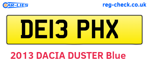 DE13PHX are the vehicle registration plates.