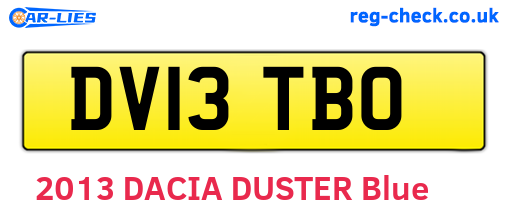 DV13TBO are the vehicle registration plates.