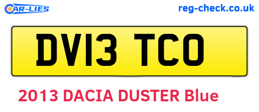 DV13TCO are the vehicle registration plates.