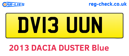 DV13UUN are the vehicle registration plates.