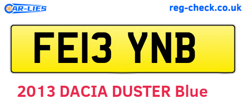 FE13YNB are the vehicle registration plates.