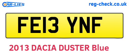 FE13YNF are the vehicle registration plates.