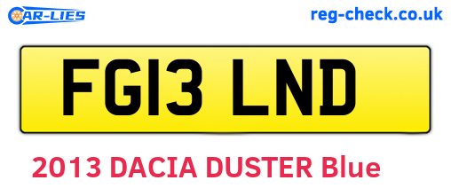 FG13LND are the vehicle registration plates.