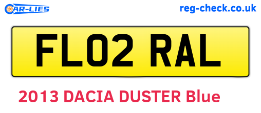 FL02RAL are the vehicle registration plates.