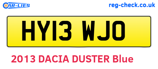 HY13WJO are the vehicle registration plates.