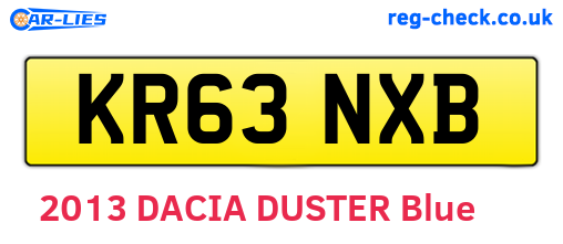 KR63NXB are the vehicle registration plates.