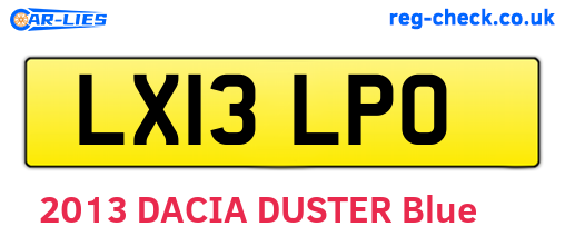LX13LPO are the vehicle registration plates.
