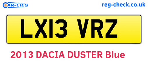 LX13VRZ are the vehicle registration plates.