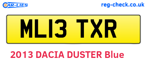 ML13TXR are the vehicle registration plates.