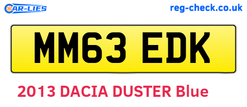 MM63EDK are the vehicle registration plates.