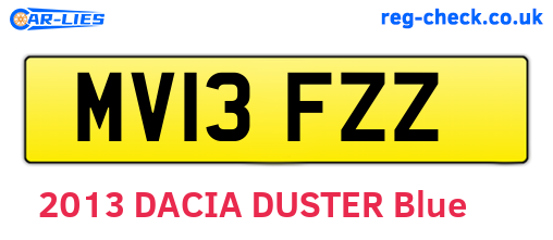 MV13FZZ are the vehicle registration plates.