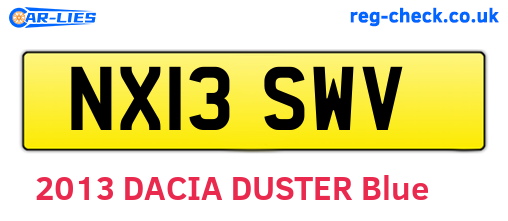 NX13SWV are the vehicle registration plates.