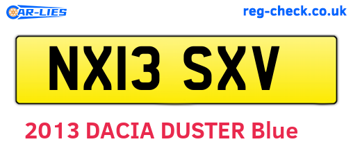 NX13SXV are the vehicle registration plates.
