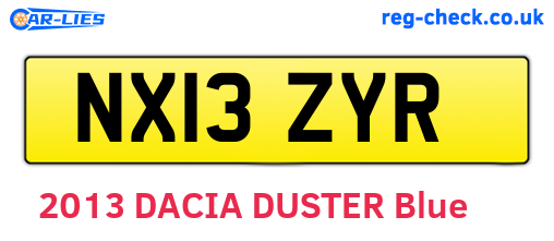 NX13ZYR are the vehicle registration plates.