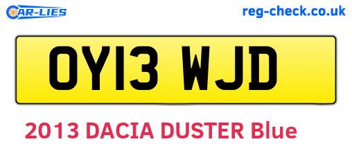 OY13WJD are the vehicle registration plates.