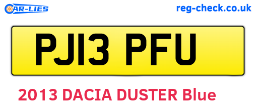 PJ13PFU are the vehicle registration plates.