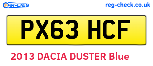 PX63HCF are the vehicle registration plates.