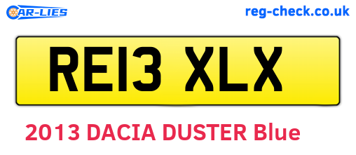 RE13XLX are the vehicle registration plates.