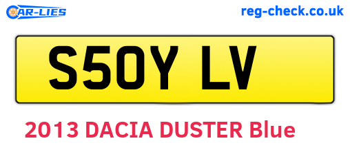 S50YLV are the vehicle registration plates.