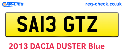 SA13GTZ are the vehicle registration plates.
