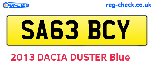 SA63BCY are the vehicle registration plates.