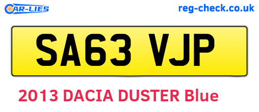 SA63VJP are the vehicle registration plates.