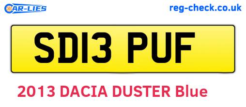 SD13PUF are the vehicle registration plates.