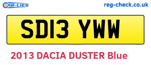 SD13YWW are the vehicle registration plates.