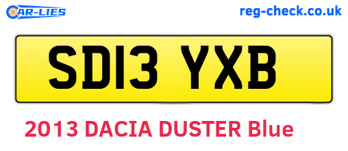 SD13YXB are the vehicle registration plates.
