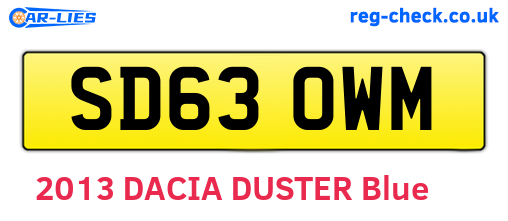 SD63OWM are the vehicle registration plates.